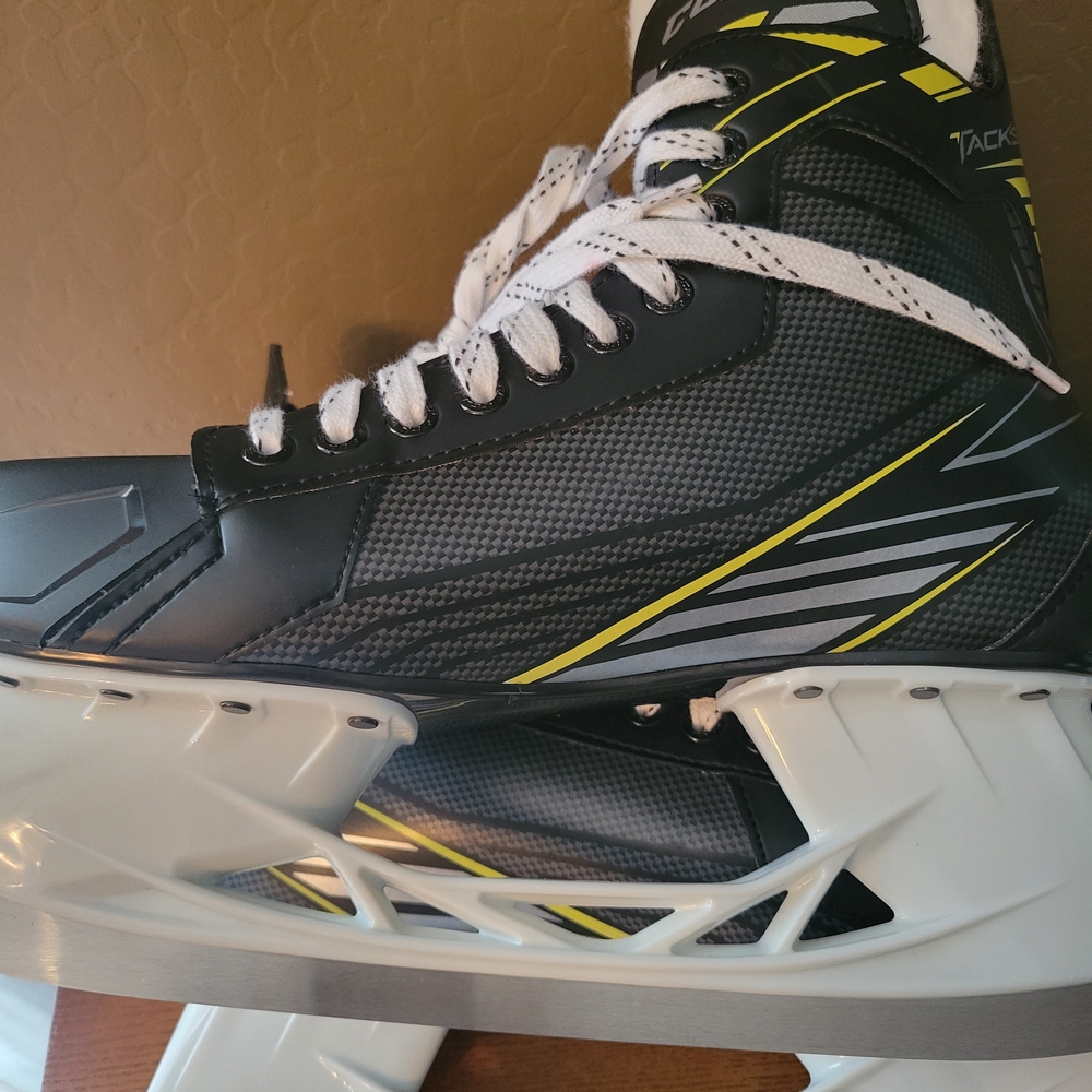 CCM Black White and Yellow Men's Hockey Skates